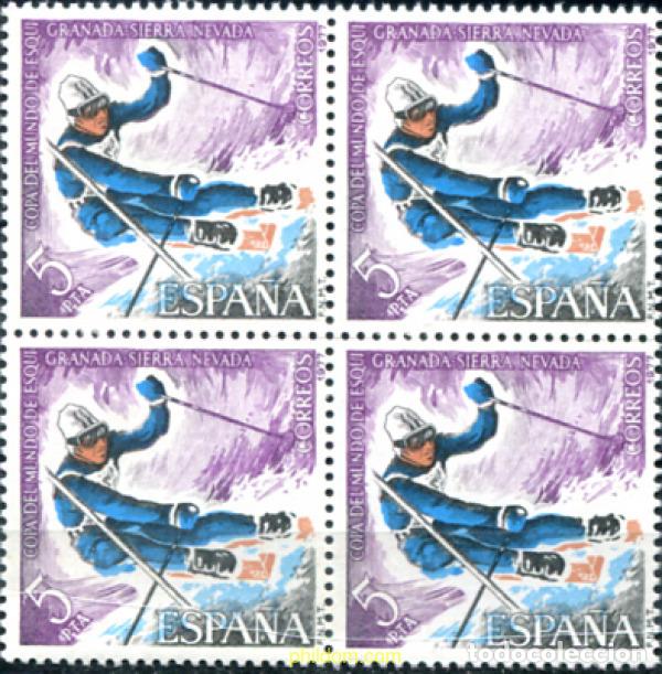 Selos: 324016 MNH ESPA&Ntilde;A 1977 CAMPEONATOS DEL MUNDO DE ESQUI EN GRANADA