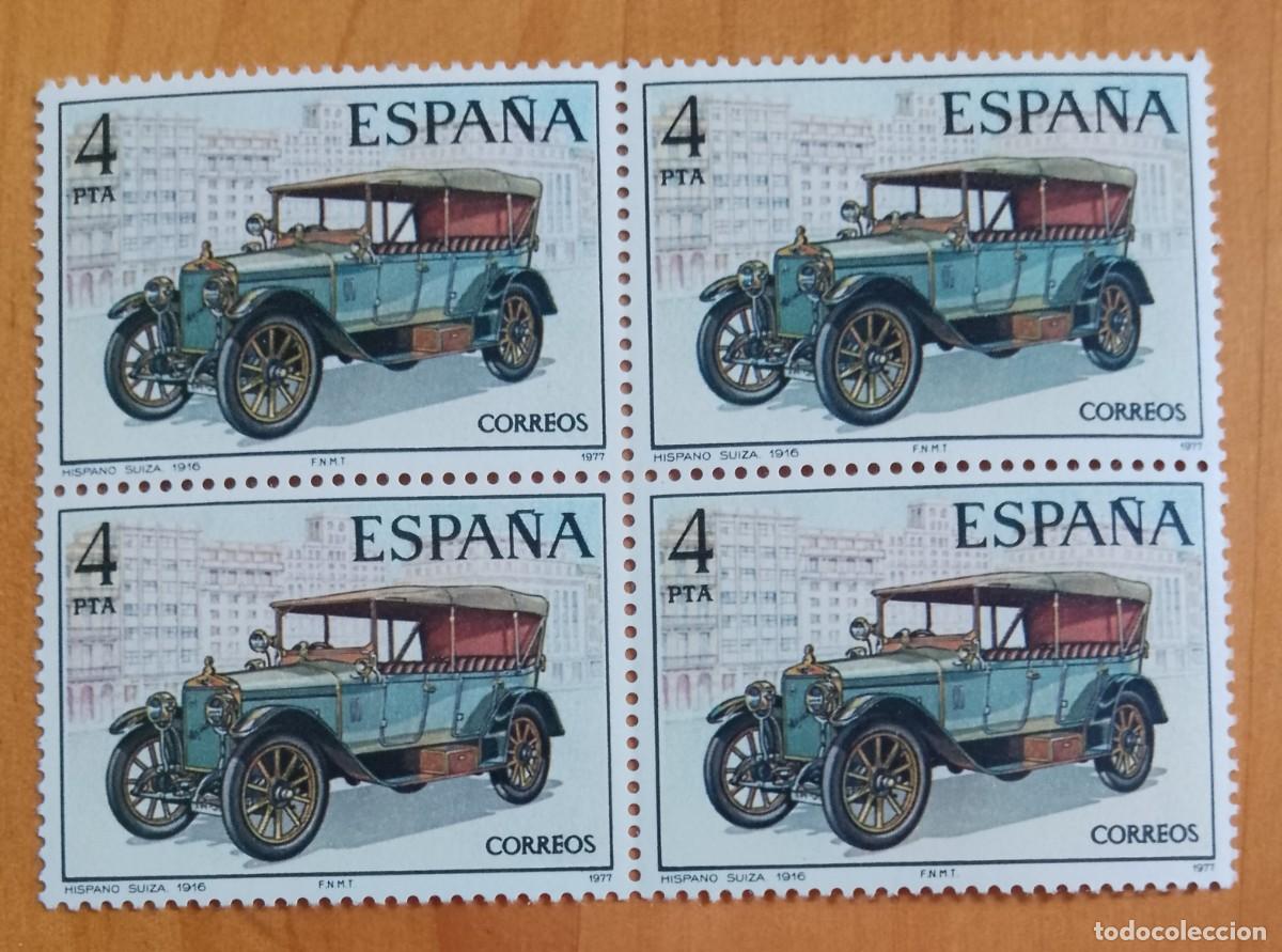Sellos: ESPA&Ntilde;A - V/F 4 PTA - TIRA NUEVA - A&Ntilde;O 1977, EDIFIL 2410 - COCHE, AUTO, HISPANO SUIZA 1916