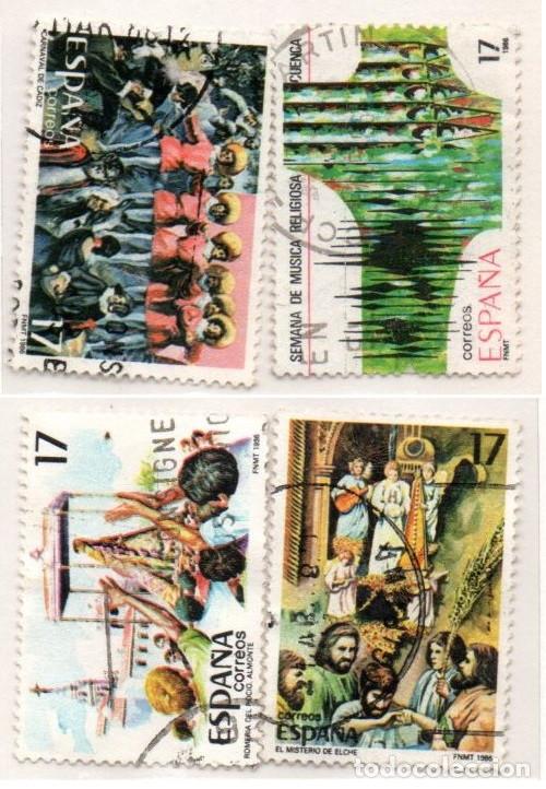 Selos: SERIE SELLOS ESPA&Ntilde;A REY 1986 FIESTAS USADOS EDIFIL N&ordm; 2840-43 COMPLETA