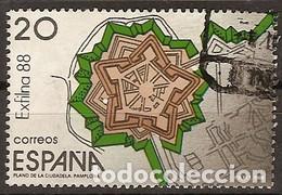 Sellos: ESPA&Ntilde;A 1988 - EXPOSICION FILATELICA EXFILNA'88 - EDIFIL 2956 USADO Y PROCEDENTE DE HOJITA BLOQUE