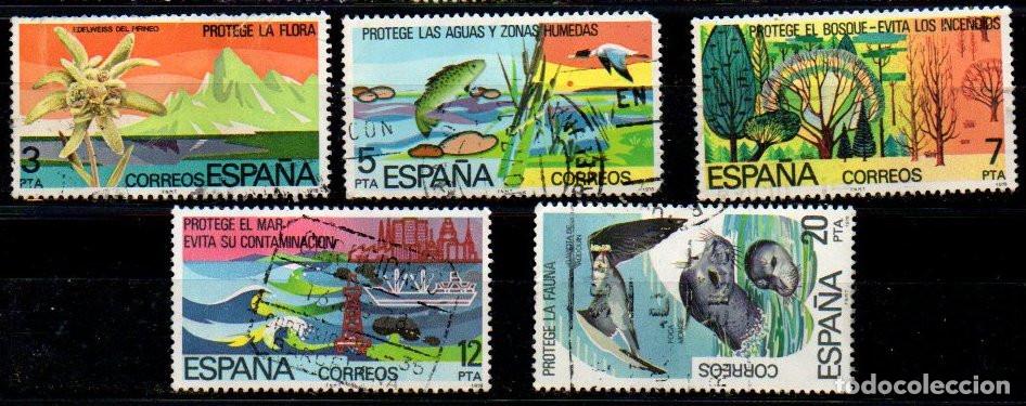 Sellos: SERIE SELLOS ESPA&Ntilde;A REY 1978 NATURALEZA USADOS EDIFIL N&ordm; 2469-73 COMPLETA