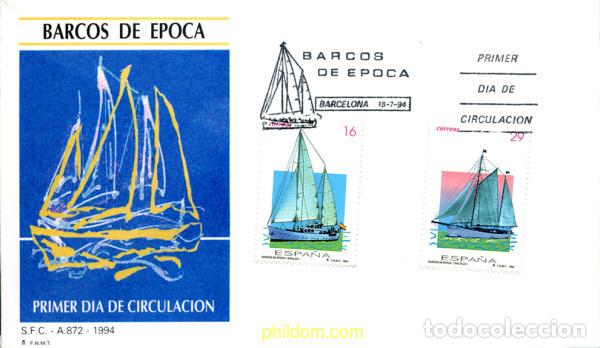 Sellos: 261413 MNH ESPA&Ntilde;A 1994 BARCOS DE EPOCA