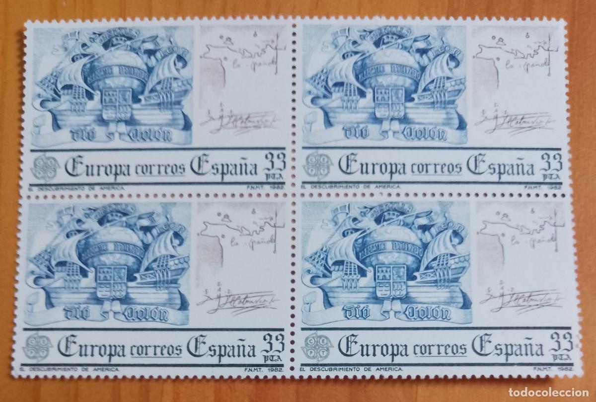 Sellos: ESPA&Ntilde;A - V/F 33 PTA - TIRA NUEVA - A&Ntilde;O 1982, EDIFIL 2654 - EUROPA CEPT, DESCUBRIMIENTO AMERICA