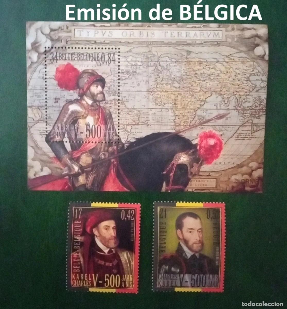 Francobolli: SELLOS BELGICA MNH 2000 CARLOS V. HOJITA Y SELLOS. EMISION CONJUNTA CON ESPA&Ntilde;A Se vende la emisi&oacute;n d