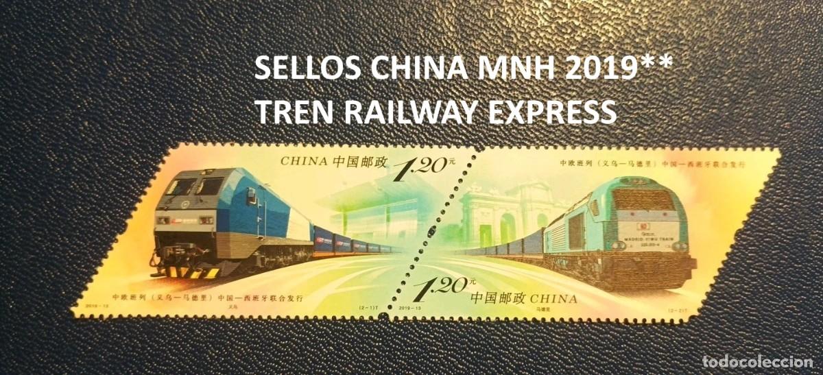 Francobolli: SELLOS CHINA MNH 2019 TREN RAILWAY EXPRESS. EMISI&Oacute;N CONJUNTA CON ESPA&Ntilde;A Se vende la emisi&oacute;n de CHINA