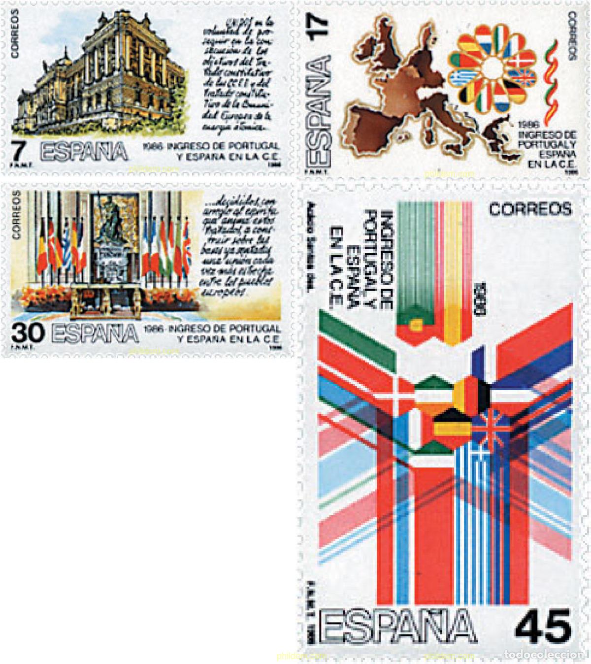 Sellos: 85139 MNH ESPA&Ntilde;A 1986 INGRESO DE ESPA&Ntilde;A Y PORTUGAL A LA COMUNIDAD EUROPEA