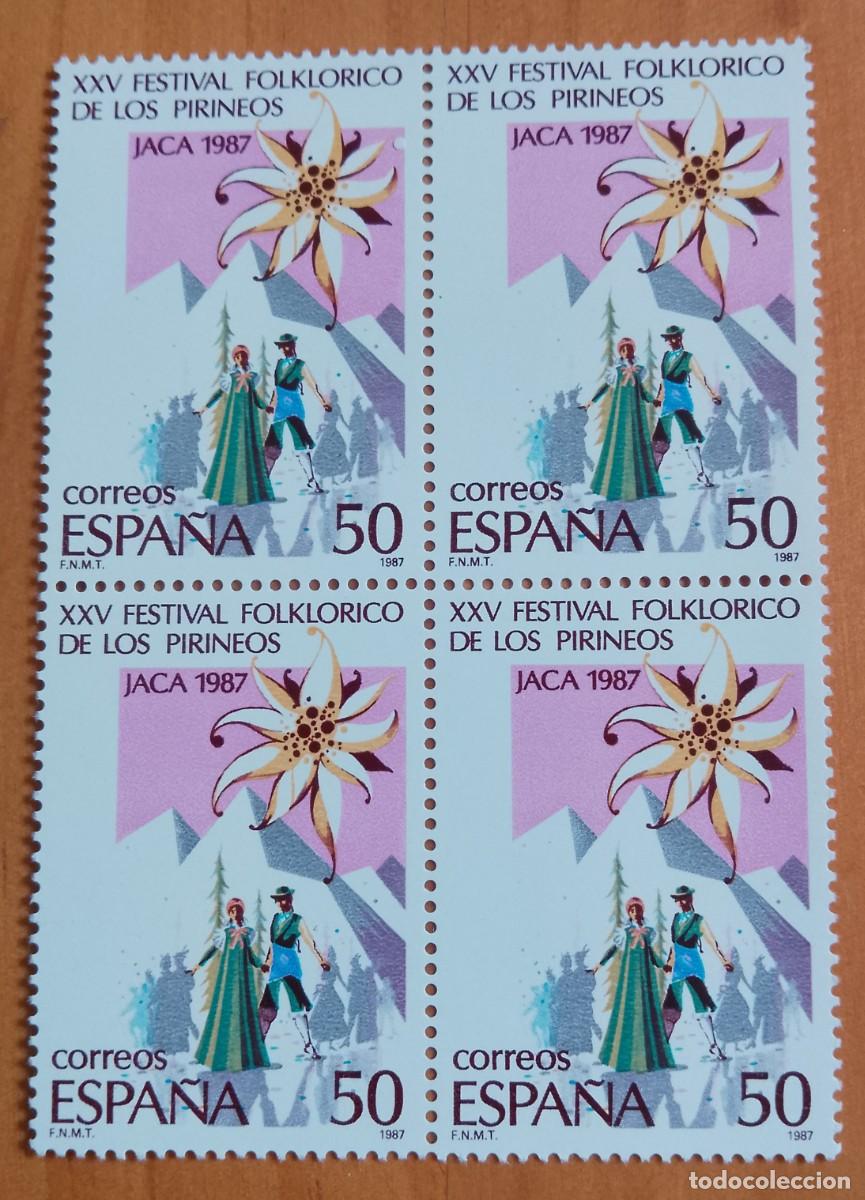 Sellos: ESPA&Ntilde;A - V/F 50 PTA - TIRA NUEVA - A&Ntilde;O 1987, EDIFIL 2910 - FESTIVAL FOLKLORICO DE LOS PIRINEOS