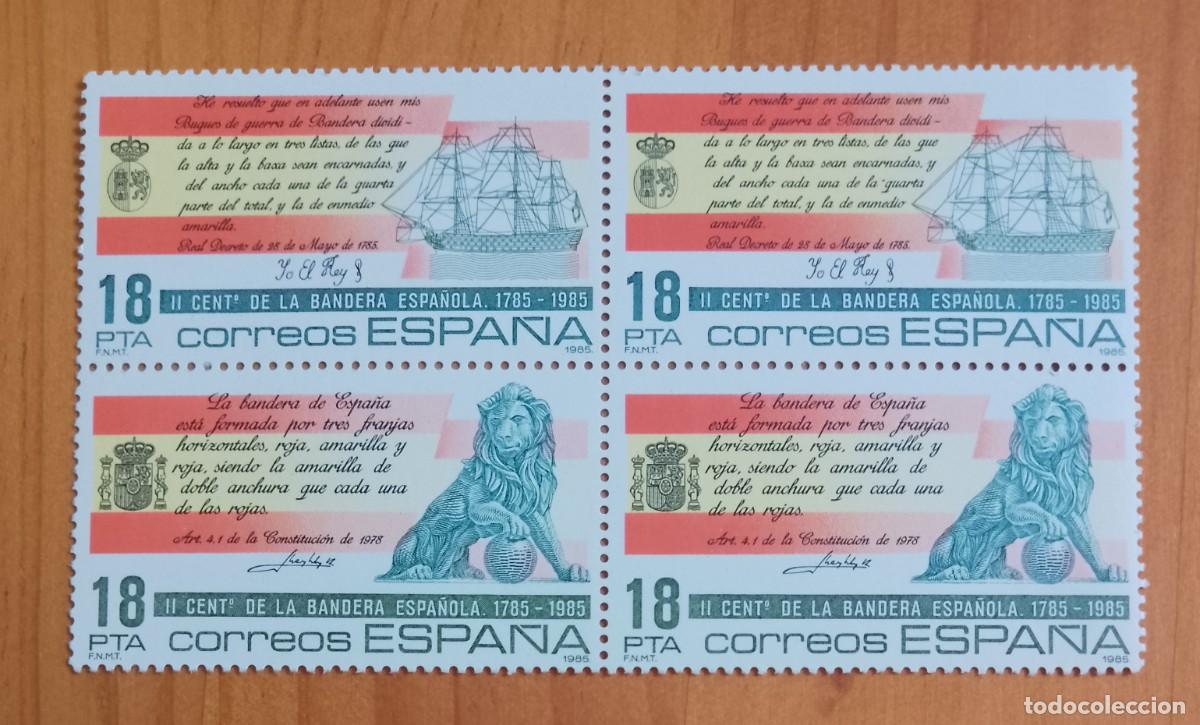 Sellos: ESPA&Ntilde;A - V/F 18 PTA - TIRA NUEVA - A&Ntilde;O 1985, EDIFIL 2791 Y 2792 - II CENTENARIO BANDERA ESPA&Ntilde;OLA