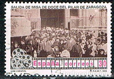 Sellos: Edifil n&ordm; 3406, CINE ESPA&Ntilde;OL, PRIMERA PELICULA ESPA&Ntilde;OLA, MISA DEL PILAR EN ZARAGOZA, USADO