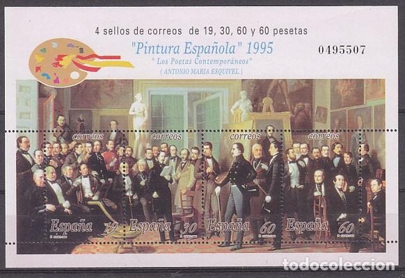 Briefmarken: Edifil n&ordm; 3401, pintura espa&ntilde;ola, Esquivel: los poetas contemporaneos, Hoja bloque nueva ***