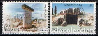 Sellos: Edifil n&ordm; 3395/6, ARQUEOLOGIA DE MALAGA Y MENORCA, USADO EN SERIE COMPLETA