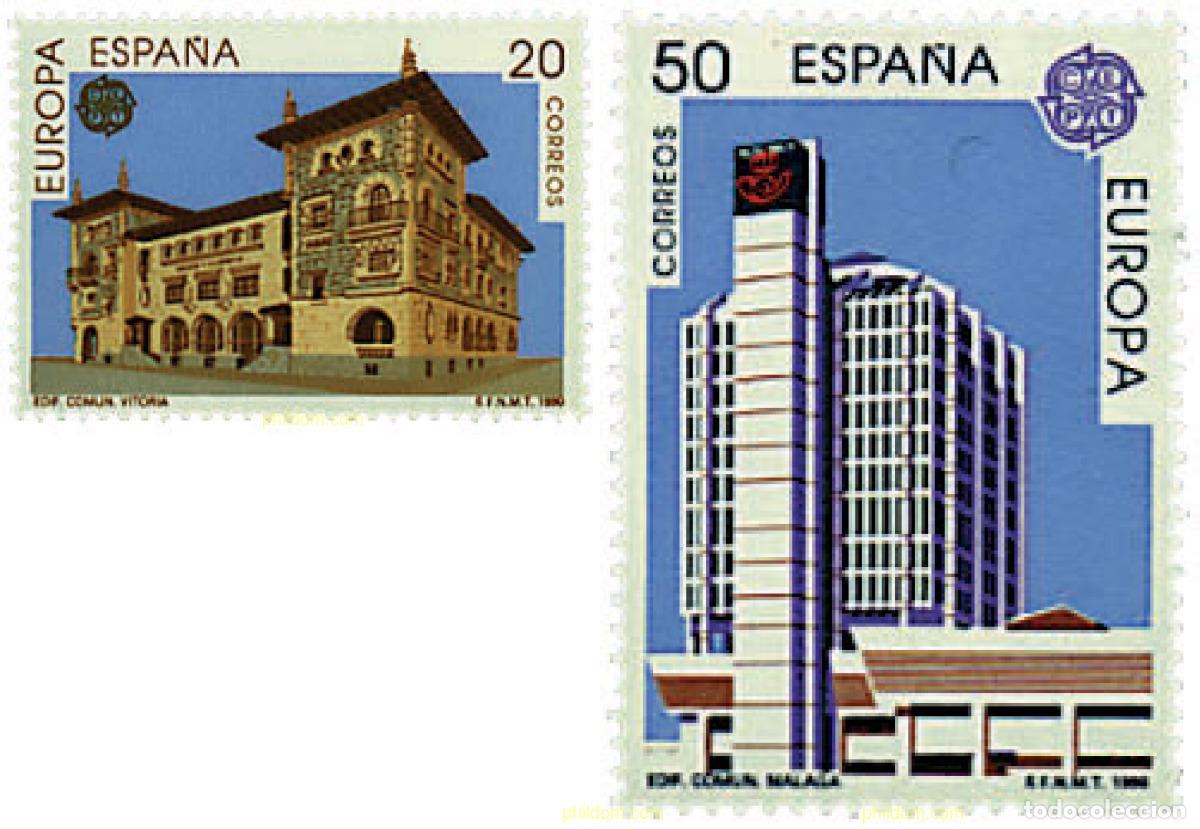Sellos: 85423 MNH ESPA&Ntilde;A 1990 EUROPA CEPT. OFICINAS POSTALES