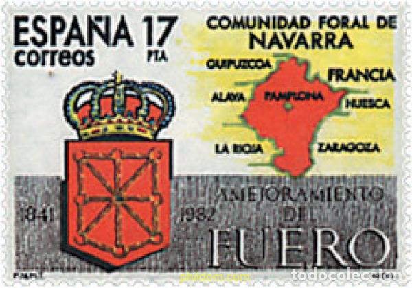 Selos: 258369 MNH ESPA&Ntilde;A 1984 ESTATUTOS DE AUTONOMIA-COMUNIDAD FORAL DE NAVARRA