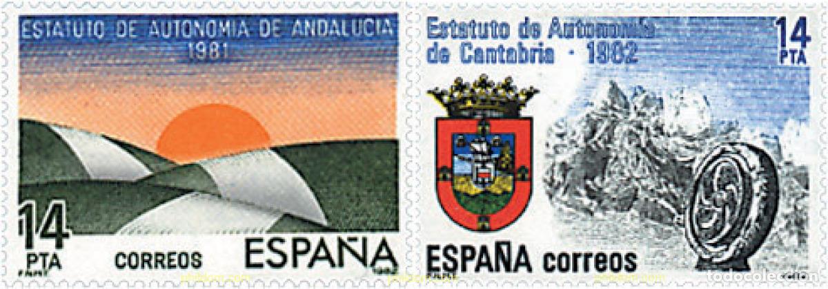 Sellos: 116685 MNH ESPA&Ntilde;A 1983 ESTATUTOS DE AUTONOMIA-ANDALUCIA Y CANTABRIA