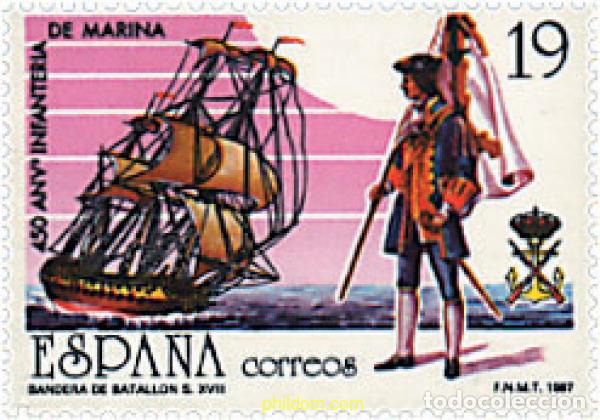 Sellos: 85152 MNH ESPA&Ntilde;A 1987 450 ANIVERSARIO DE LA CREACION DEL CUERPO DE INFANTERIA DE MARINA