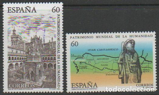 Sellos: EDIFIL N&ordm; 3390/1, MONASTERIO DE GUADALUPE Y CAMINO DE SANTIAGO, PATRIMONIO DE LA HUMANIDAD, ,NUEVO
