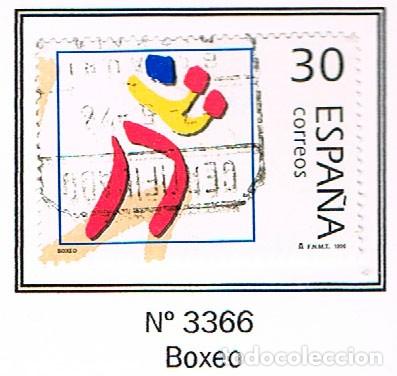 Stamps: EDIFIL N&ordm; 3366, OLIMPIADA DE BARCELONA 92, OLIMPICOS DE PLATA, BOXEO, USADO