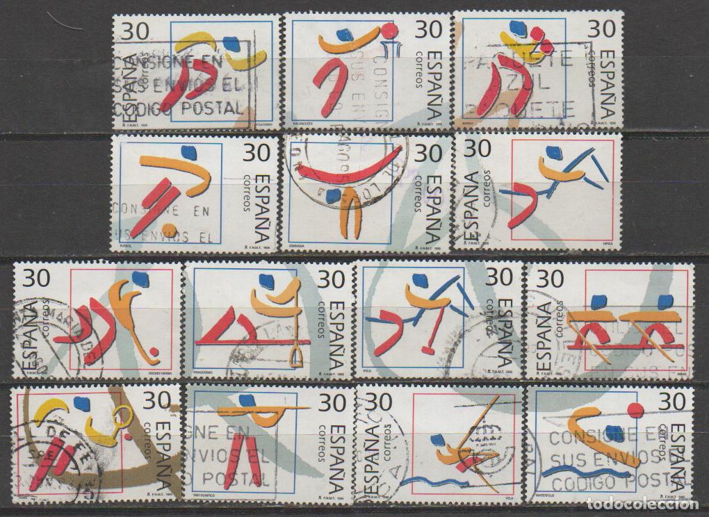 Stamps: EDIFIL N&ordm; 3364/77, OLIMPIADA DE BARCELONA 92, OLIMPICOS DE PLATA, USADO SERIE COMPLETA