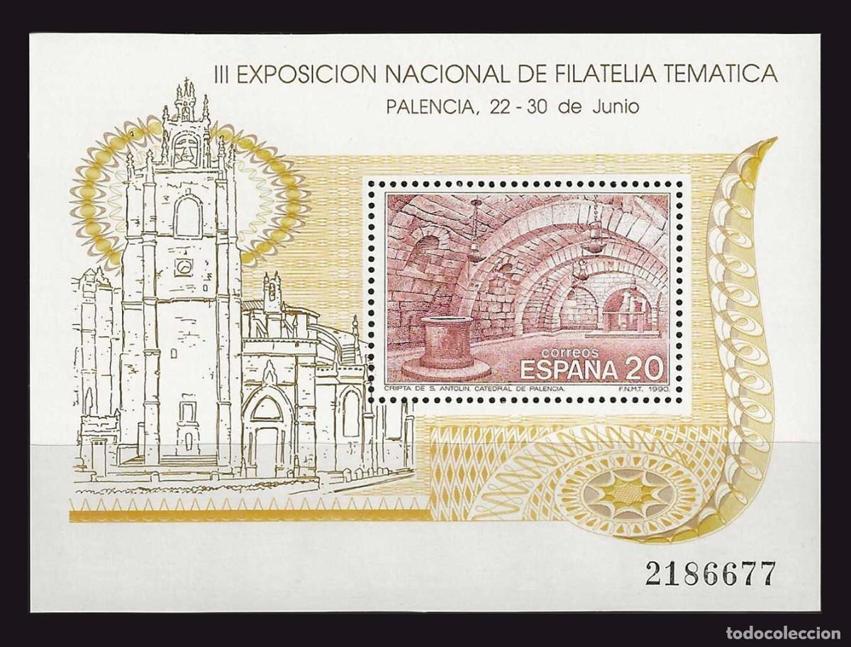 Sellos: HB Espa&ntilde;a, 1990 | FILATEM &acute;90 (Catedral Palencia) | Ed: 3074, Yv: B43, Mi: B37 MNH **