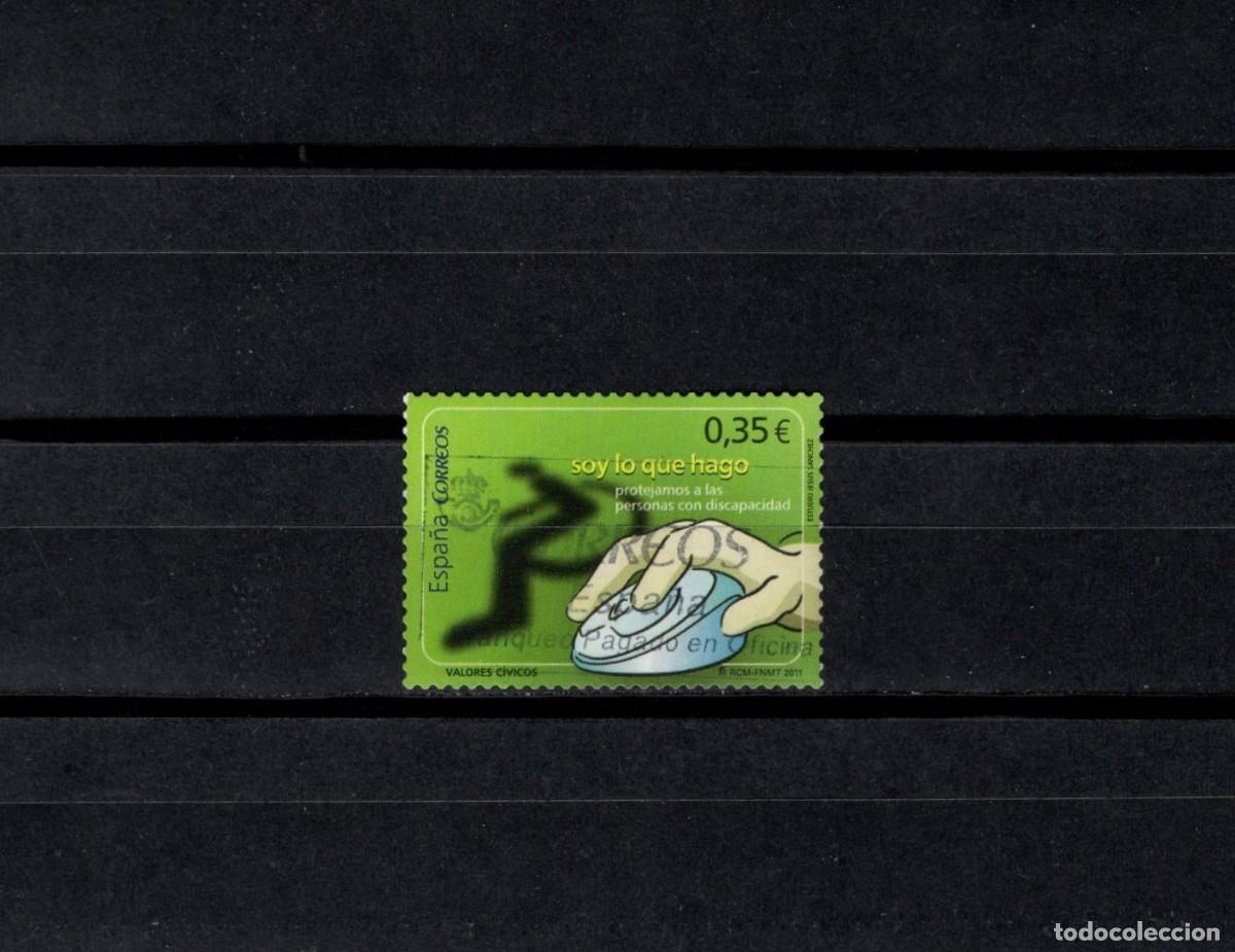 Sellos: Sello usado. Valores C&iacute;vicos. Protecci&oacute;n personas discapacitadas. 18 Febrero 2011. Edifil 4640.