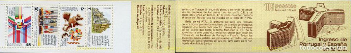 Sellos: 2251 MNH ESPA&Ntilde;A 1986 INGRESO DE ESPA&Ntilde;A Y PORTUGAL A LA COMUNIDAD EUROPEA