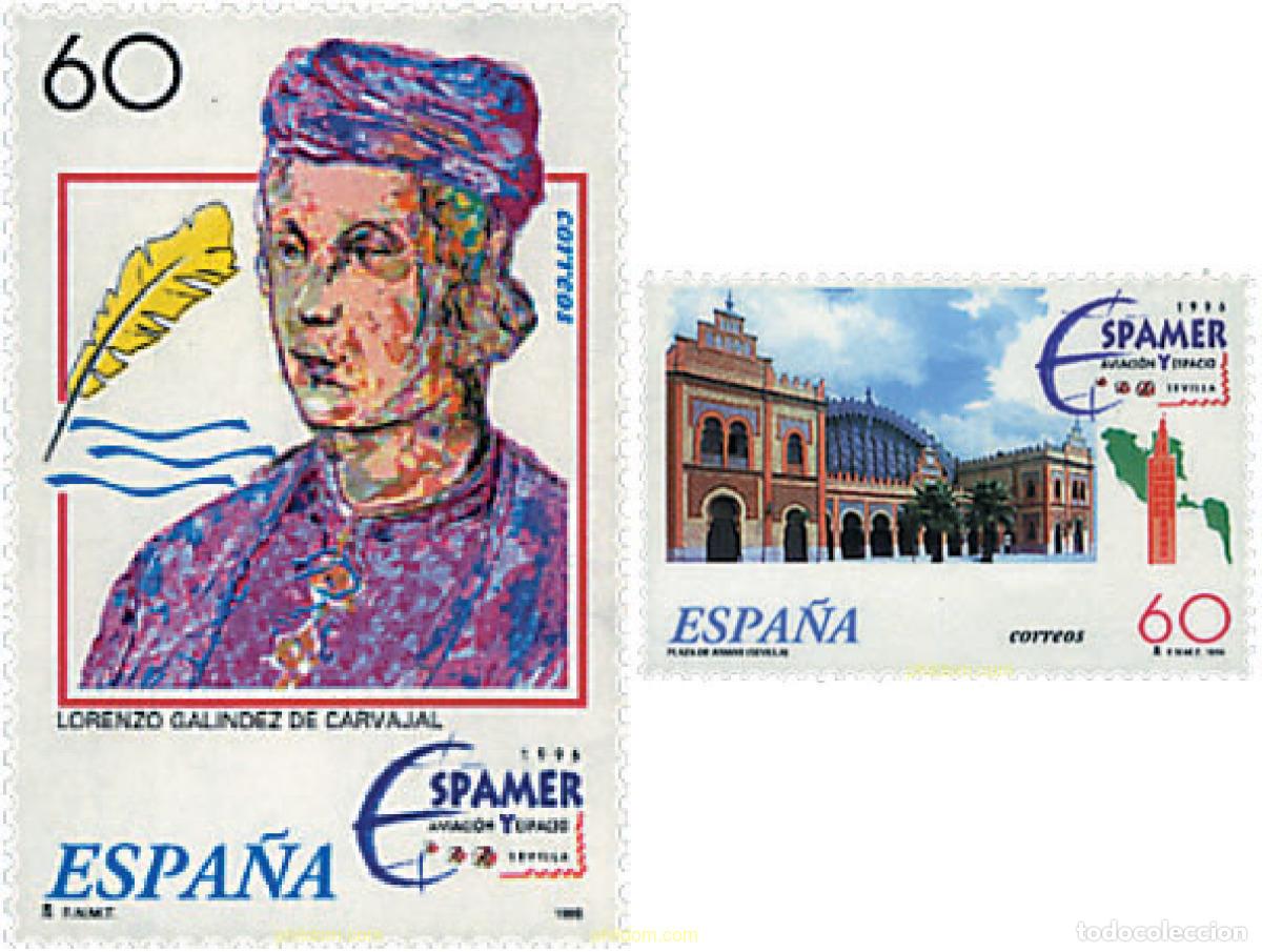 Sellos: 85973 MNH ESPA&Ntilde;A 1995 ESPAMER 96. AVIACION Y ESPACIO 96. EXPOSICIONES FILATELICAS