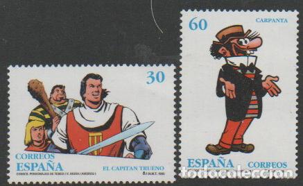 Sellos: EDIFIL 3359/60, COMICS CAPITAN TRUENO Y CARPANTA, NUEVO ** SERIE COMPLETA