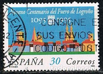 Sellos: EDIFIL 3338, 9&ordm; CENTENARIO DEL FUERO DE LOGRO&Ntilde;O, USADO