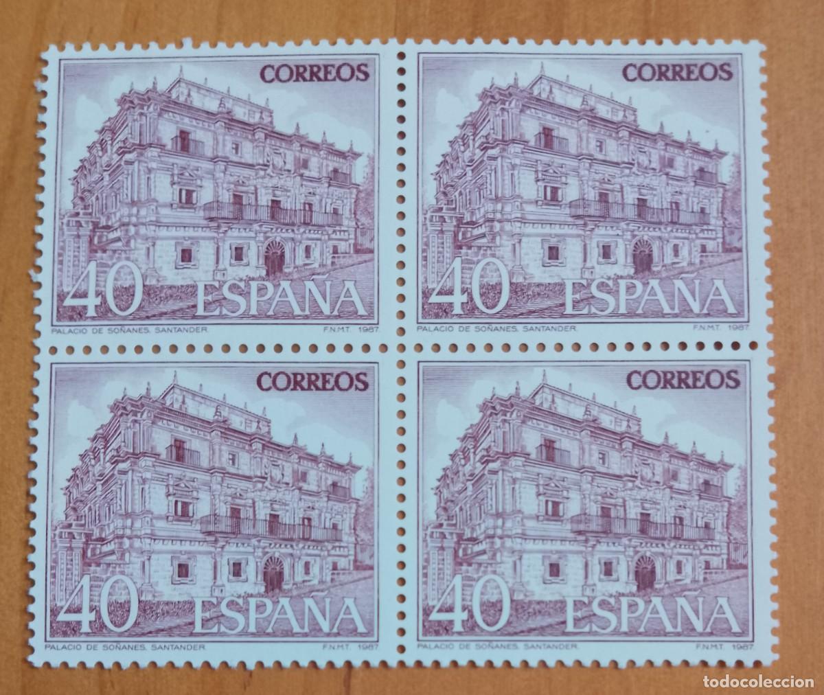 Sellos: ESPA&Ntilde;A - V/F 40 - TIRA NUEVA - A&Ntilde;O 1987, EDIFIL 2902 - PALACIO DE SO&Ntilde;ANES, SANTANDER