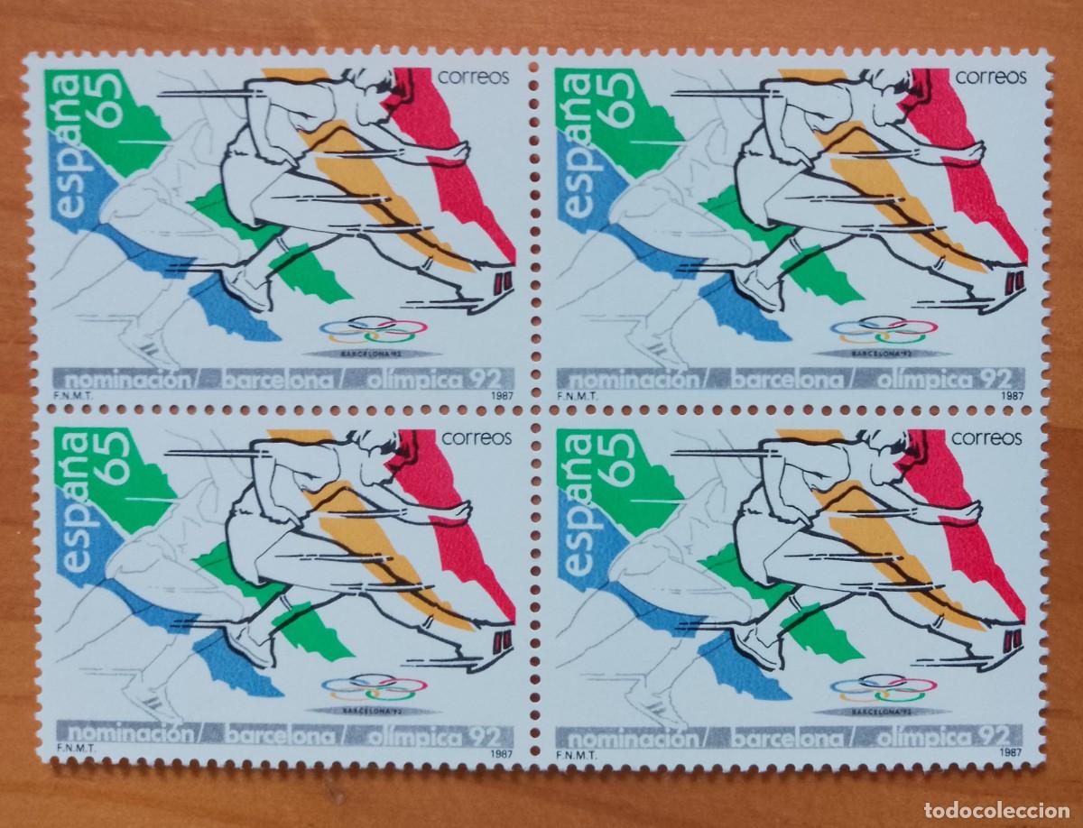 Sellos: ESPA&Ntilde;A - V/F 65 - TIRA NUEVA - A&Ntilde;O 1987, EDIFIL 2909 - NOMINACION BARCELONA OLIMPICA 92
