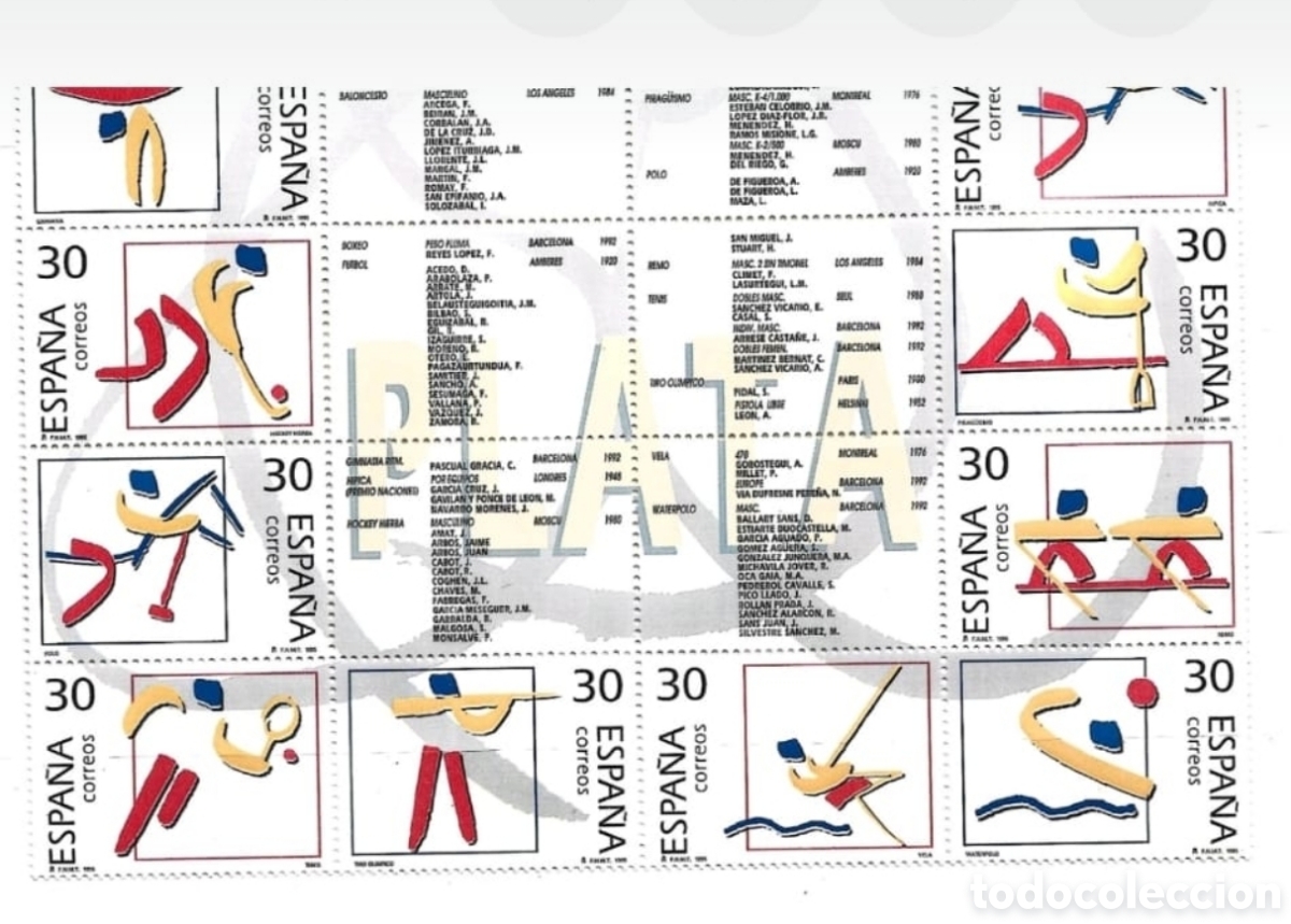 Sellos: serie plata olimpiadas 1995