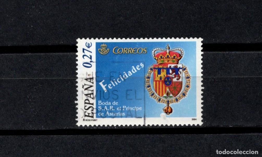 Sellos: Sello usado. Boda Pr&iacute;ncipe de Asturias y D. Letizia. 23 de Diciembre de 2004. Edifil 4084.