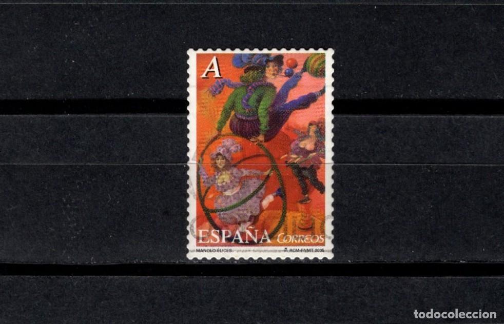 Sellos: Sello usado. El Circo. Troupe Silis. Obra de Manolo Elices. 3 Enero 2005. Edifil 4139.
