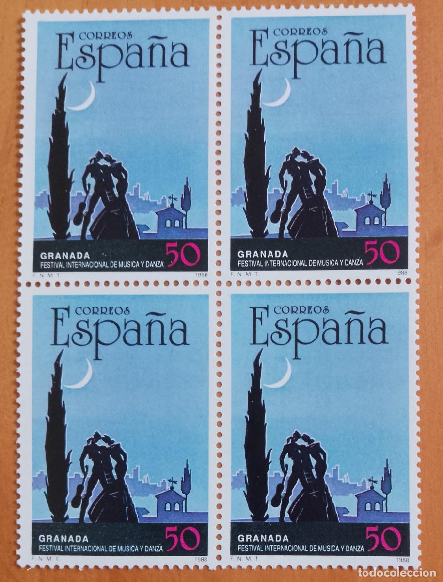 Sellos: ESPA&Ntilde;A - V/F 50 - TIRA NUEVA - A&Ntilde;O 1988 - EDIFIL 2952 - FESTIVAL INTERNACIONAL DE MUSICA Y DANZA