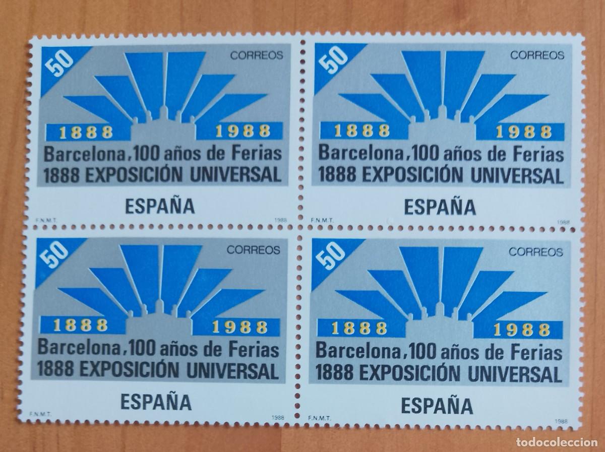 Sellos: ESPA&Ntilde;A - V/F 50 - TIRA NUEVA - A&Ntilde;O 1988 - BARCELONA, 100 A&Ntilde;OS DE FERIAS, EXPOSICI&Oacute;N UNIVERSAL