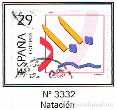 Sellos: EDIFIL N&ordm; 3332, NATACION, OLIMPICOS DE ORO, USADO