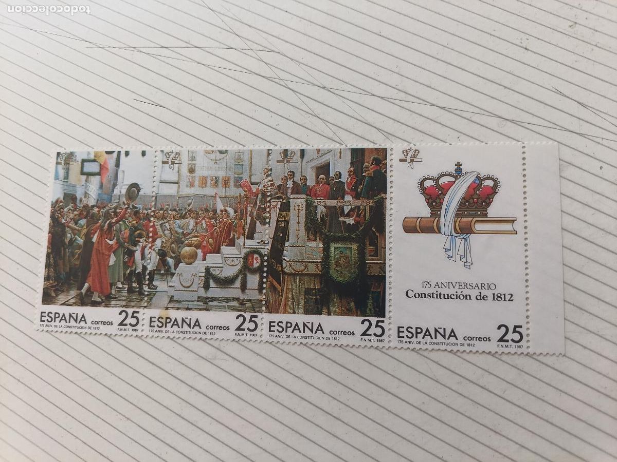 Sellos: Constituci&oacute;n de C&aacute;diz. Sellos nuevos 1987