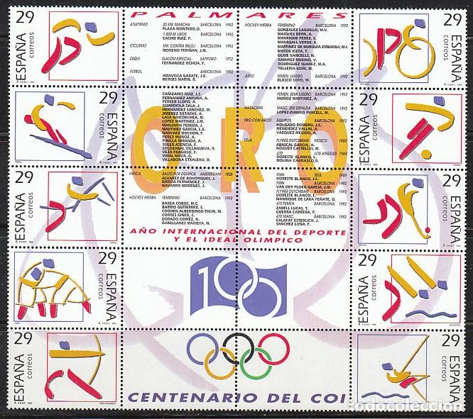Sellos: EDIFIL N&ordm; 3325/34, OLIMPICOS DE ORO, NUEVO** EN MINIPLIEGO