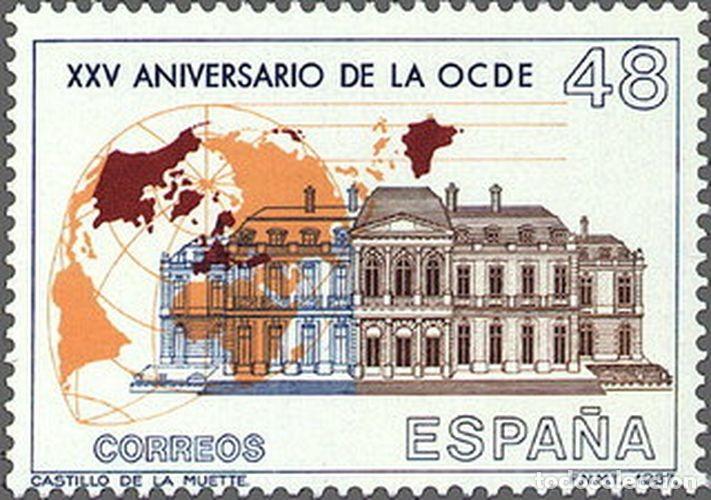 Francobolli: Espa&ntilde;a 1987 Edifil 2874 Sello ** XXV Aniversario de la OCDE Castillo de la Muette Sede OCDE