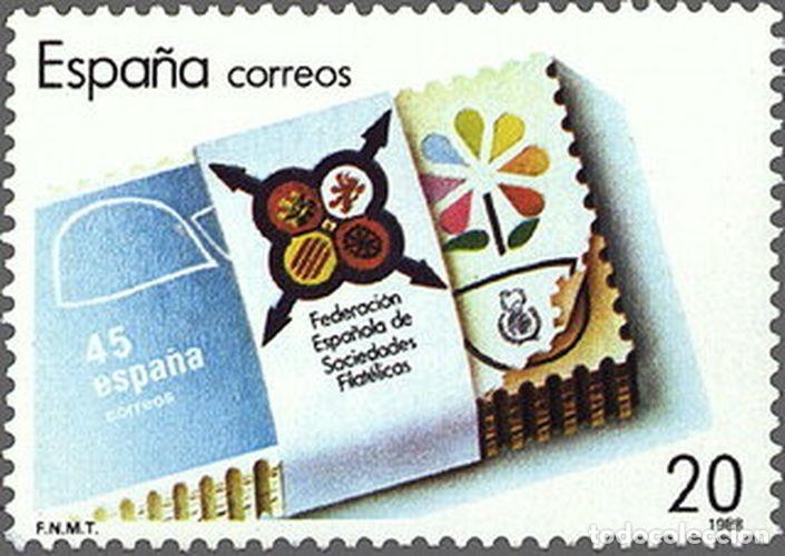 Francobolli: Espa&ntilde;a 1988 Edifil 2962 Sello ** XXV Aniversario Federaci&oacute;n Espa&ntilde;ola Sociedades Filat&eacute;licas FESOFI