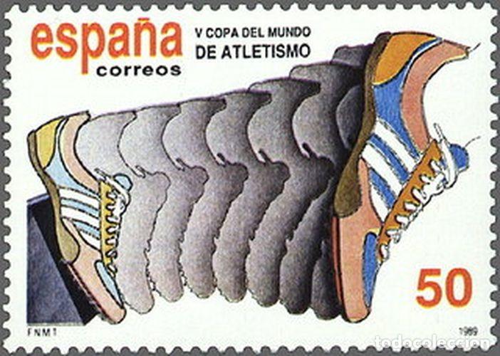 Sellos: Espa&ntilde;a 1989 Edifil 3023 Sello ** Deportes V Copa del Mundo de Atletismo Inicio de la Carrera