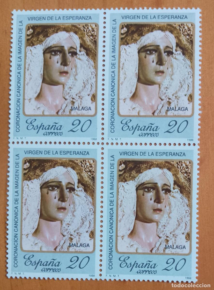 Sellos: ESPA&Ntilde;A - V/F 20 - TIRA NUEVA - A&Ntilde;O 1988 - EDIFIL 2954 - CORONACION DE LA VIRGEN DE LA ESPERANZA