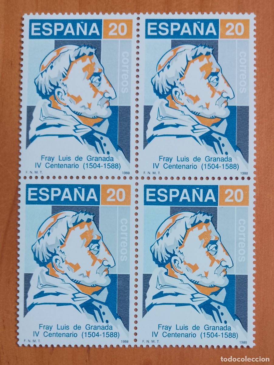Sellos: ESPA&Ntilde;A - V/F 20 - TIRA NUEVA - A&Ntilde;O 1988 - EDIFIL 2930 - FRAY LUIS DE GRANADA