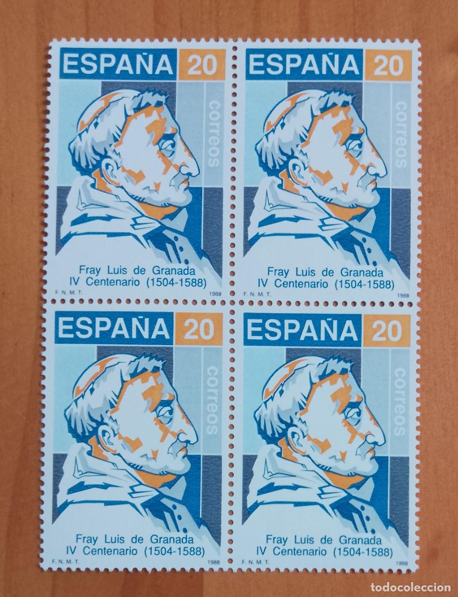 Sellos: ESPA&Ntilde;A - V/F 20 - TIRA NUEVA - A&Ntilde;O 1988 - EDIFIL 2930 - FRAY LUIS DE GRANADA