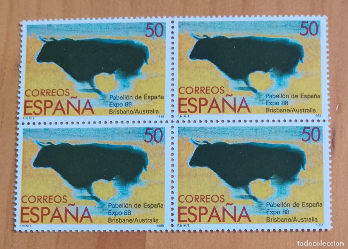 Sellos: ESPA&Ntilde;A - V/F 50 - TIRA NUEVA - A&Ntilde;O 1988 - EDIFIL 2953 - PABELLON DE ESPA&Ntilde;A
