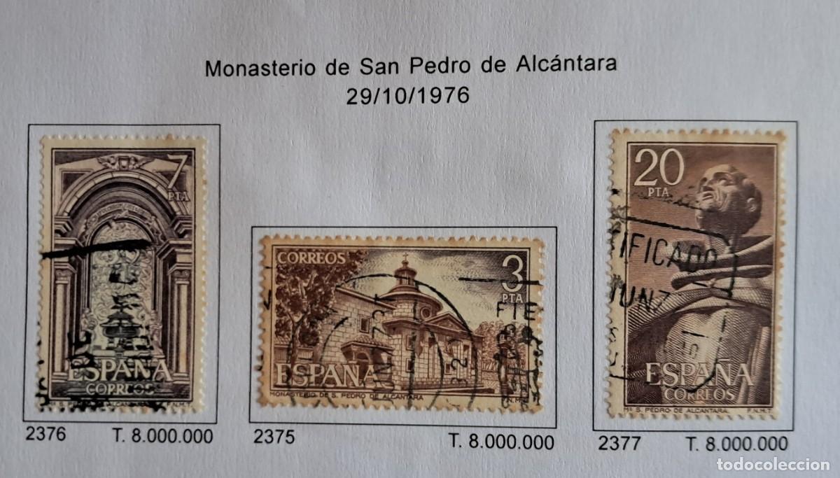 Sellos: serie completa sellos Espa&ntilde;a usados, monasterio de San Pedro de Alc&aacute;ntara, edifil 2375-77, a&ntilde;o 1976