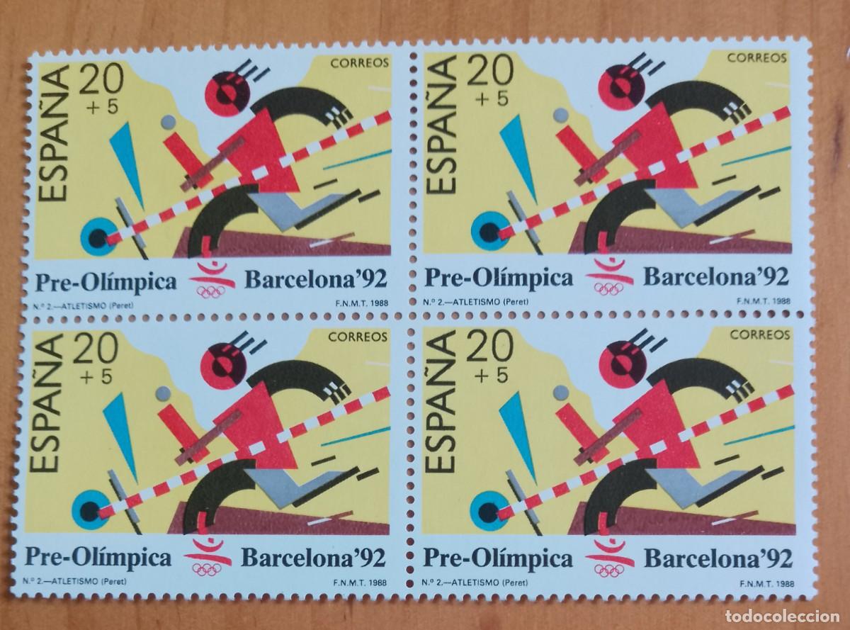 Sellos: ESPA&Ntilde;A - V/F 20 + 5 - TIRA NUEVA - A&Ntilde;O 1988 - EDIFIL 2963 - ATLETISMO, PRE-OLIMPICA BARCELONA&acute;92