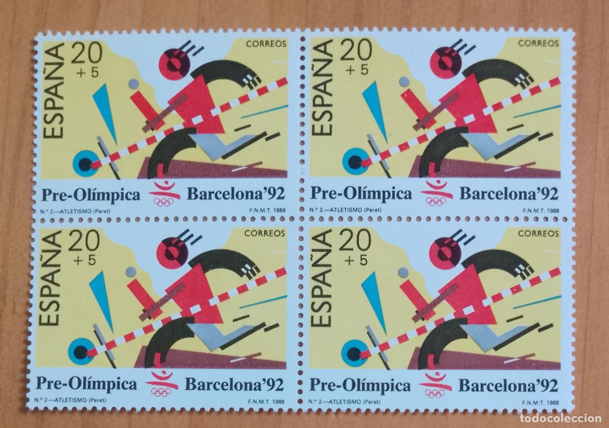 Sellos: ESPA&Ntilde;A - V/F 20 + 5 - TIRA NUEVA - A&Ntilde;O 1988 - EDIFIL 2963 - ATLETISMO, PRE-OLIMPICA BARCELONA&acute;92