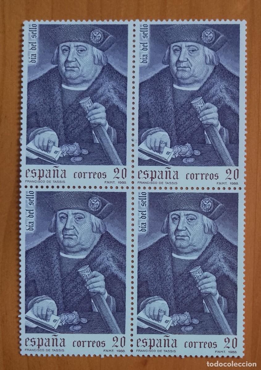 Sellos: ESPA&Ntilde;A - V/F 20 - TIRA NUEVA - A&Ntilde;O 1988 - EDIFIL 2947 - DIA DEL SELLO. FRANCISCO DE TASSIS