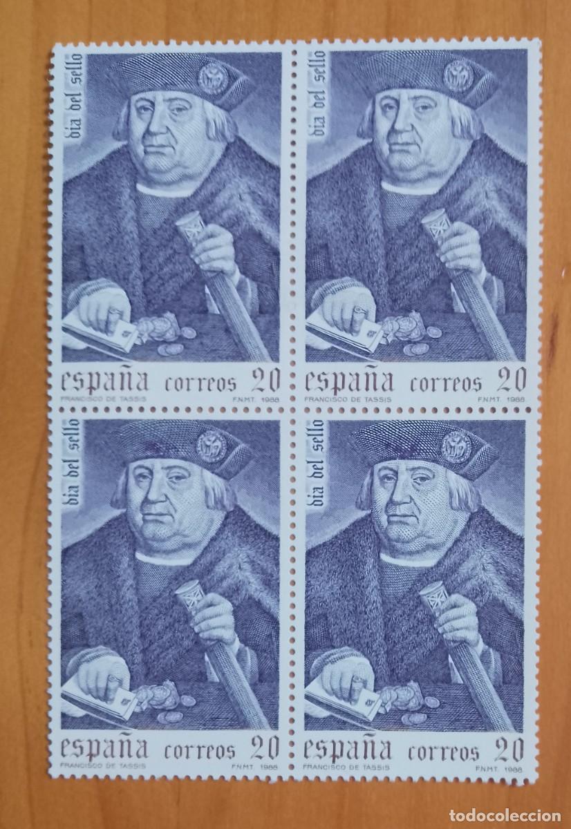 Sellos: ESPA&Ntilde;A - V/F 20 - TIRA NUEVA - A&Ntilde;O 1988 - EDIFIL 2947 - DIA DEL SELLO. FRANCISCO DE TASSIS